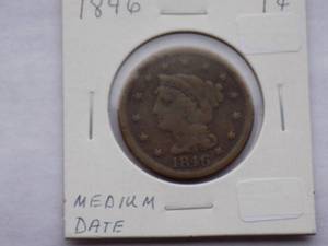 1846 Large Cent  Circulated Cent