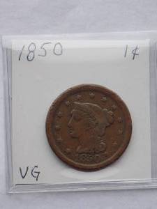 1850 Large Cent  Circulated Cent