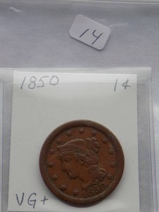 1850 Large Cent  Circulated Cent