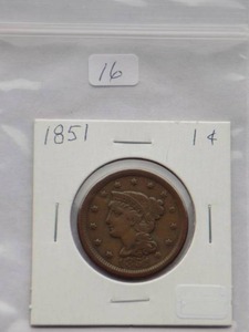 1851 Large Cent  Circulated Cent