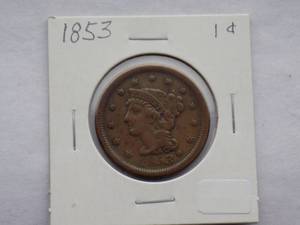 1853 Large Cent   Circulated
