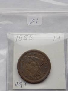1855 Large Cent   Circulated