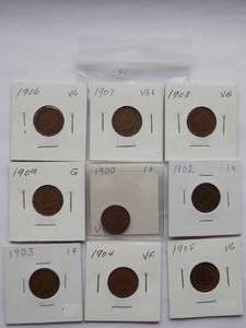 1903, 1904, 1905, 1906, Indian cent