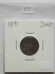 1891 Seated dime