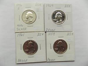 Washington Quarter  1976-s, 1964, 1961, 1959