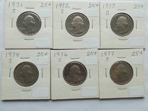1972-S, 1973-S, 1974-S, Washington Qtr