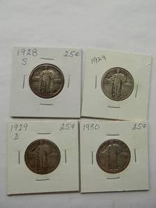 1928-S, 1929, 1929-D, 1930 Standing Liberty Quarter