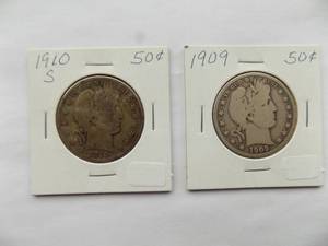 1909, 1910-S Barber half