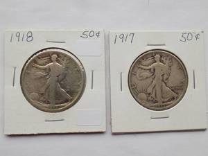 1917, 1918 Walking Liberty Half Dollar