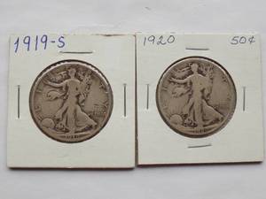 1919-S, 1920 Walking Liberty Half Dollar