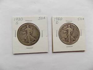 1920-D, 1920-S Walking Liberty Half Dollar