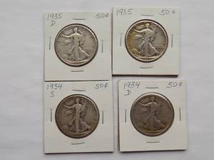 1934-S, 1935, Walking Liberty Half Dollar