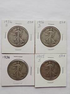 1936, 1936-D, Walking Liberty Half Dollar