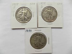 1939, 1939-D, 193P-S Walking Liberty Half Dollar