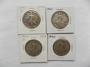 1940-S, 1941, 1 Walking Liberty Half Dollar