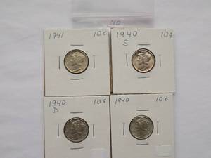 1940, 1940-D, 1940-S, 1941 Mercury Dime