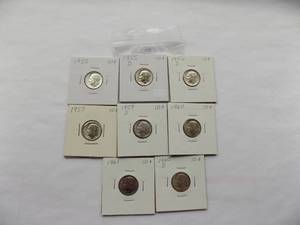 1955, 1955-D, 1956-D, 1957, 1959-D, 1960,1961,1960-D, Roosvelt Dime