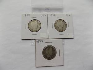 1895, 1896, 1897 Barber Quarter