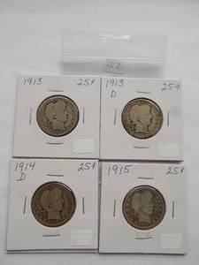 1913, 1913-D, 1914-D, Barber Qtr