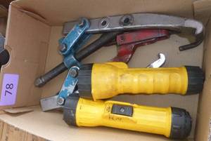 lot 78 image: gear puller and flashlights and light