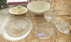 lot 151 image: Group of glassware, serving plates and bowls