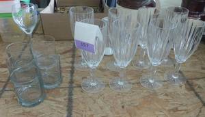lot 157 image: Group of drinking glasses and stemware