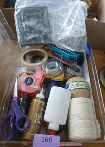 lot 166 image: bin of craft items