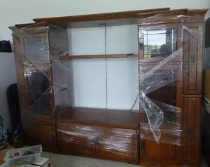 lot 180 image: Large 3 piece entertainment center.  Use separately or together