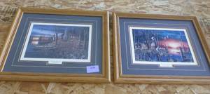 lot 208 image: Two Jim Hansel prints framed and matted, one doesnt have glass