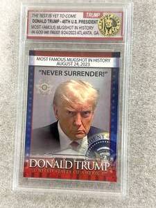 lot 23 image: Donald Trump Mug Shot Trading Card Mint