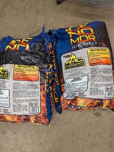 lot 26 image: Front - Lot of 2 Ice No Mor Ice Melt Bags - 20 lbs Each