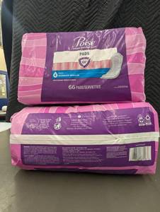 lot 35 image: MN 3 - Lot of 2 Poise Fresh Protection Pads - 66 Count Each (Moderate Regular)