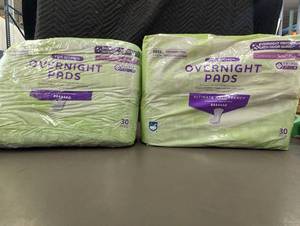 lot 37 image: MN 4 - Lot of 2 Packs Womens Overnight Pads - Ultimate Absorbency (30 Count Each)