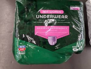 lot 38 image: MN 4 - Lot of Womens Maximum Absorbency Underwear - Sizes XL & M