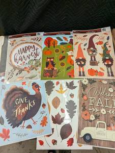 lot 46 image: MS 2 - Lot of 2600 IG Design 12x17 Harvest Classic Cling Decals