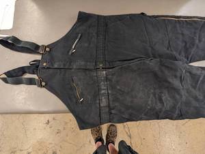 lot 47 image: MS 2 - Heavy-Duty Black Work Bib Overalls with Zipper Pockets