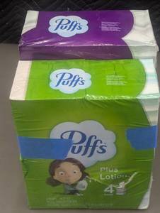 lot 89 image: Puffs Plus Lotion and Ultra Soft Facial Tissues - Lot of 8 Boxes