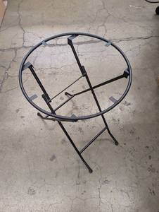 lot 96 image: Decorative Metal Serving Tray with Foldable Stand
