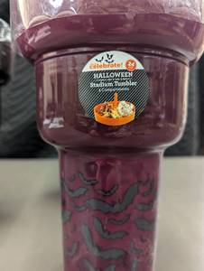 lot 103 image: MS 1 - Lot of 3 Celebrate Halloween 24 oz Stadium Tumblers with 3 Compartments