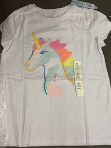 lot 140 image: Cat & Jack Girls Medium Short Sleeve Unicorn T-Shirt Box of 12 New