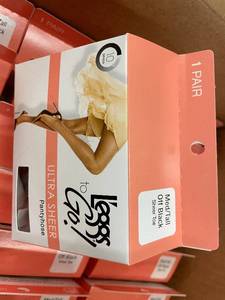 lot 285 image: Back room pallet - Bulk Lot of 36 Leggs To Go Pantyhose Ultra Sheer Off Black