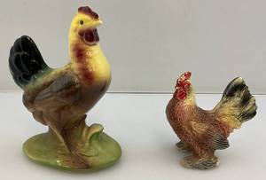 lot 44 image: Vintage Miniature Roosters 1 3 12 x 4 1 4 12 x 6 12