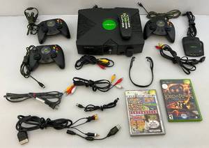 lot 69 image: Vintage XBOX With Controllers, Games & More