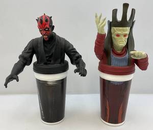 lot 95 image: 1999 STAR WARS  Darth Maul & Nute Gunray Taco Bell, KFC, Pizza Hut Collectors Cups