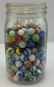lot 174 image: Misc. Vintage Marbles (Some Glow Under UV Light)
