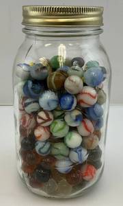 lot 175 image: Misc. Vintage Marbles (Some Glow Under UV Light)