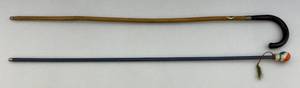 lot 191 image: 1930s Carnival Cane With Ceramic Beach Ball Topper & More