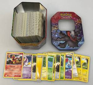 lot 201 image: Unsorted Pokemon Cards In Misc. Tin