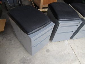 (4) 2 Drawer Cabinets on Wheels wRemovable Seat Cushion 15x21.5x21.5