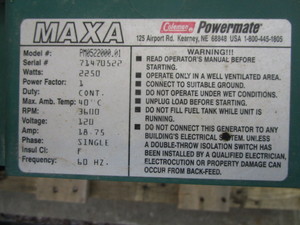 Coleman Powermate Maxa Generator